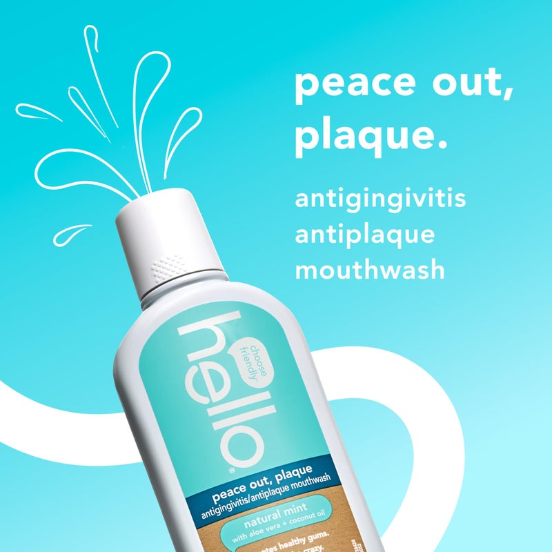 hello Antiplaque Fluoride Free Whitening Toothpaste and Peace Out Plaque Alcohol Free Mouthwash Pack, Includes Two 4.7 Oz Whitening Toothpastes and One 16 Fl Oz Fluoride Free Mouthwash - Image 3